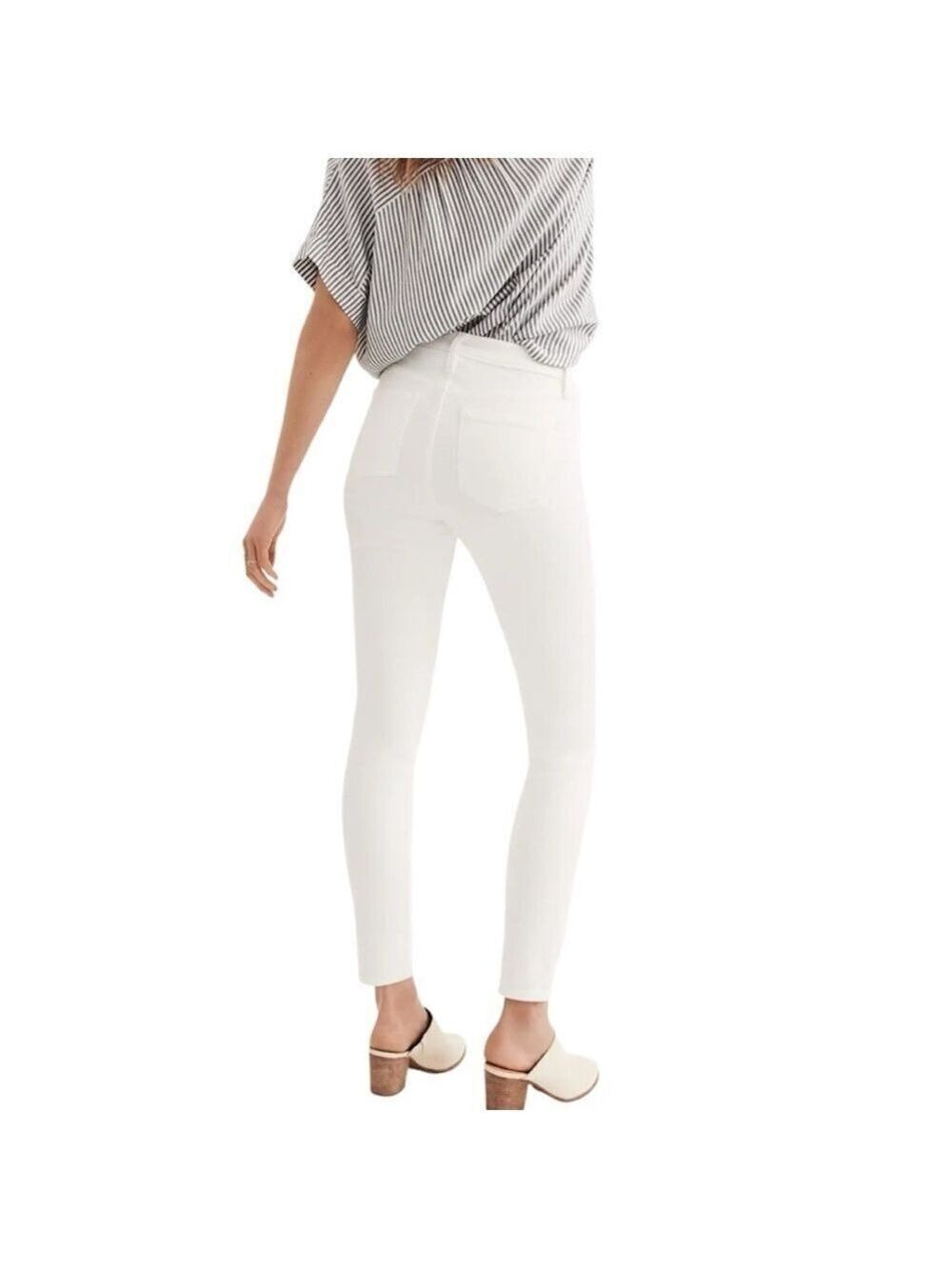 MADEWELL White 9” Mid Rise Skinny Jeans size 24 - Picture 3 of 9